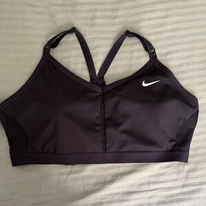 Nike Indy Women's Black Sports Bra with White Logo